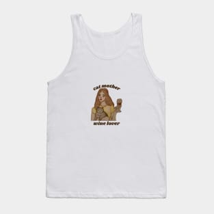 cat mother wine lover Tank Top